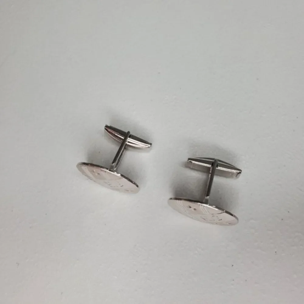 Cuff Links Monogram HG‎ H G Engraved Star Matte Str